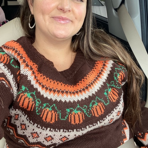 NEW The Cozy Pumpkin Chevron Sweater - Picture 6 of 6
